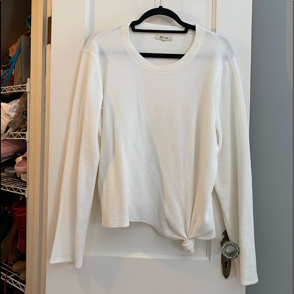 Madewell knotted top size large cream colored